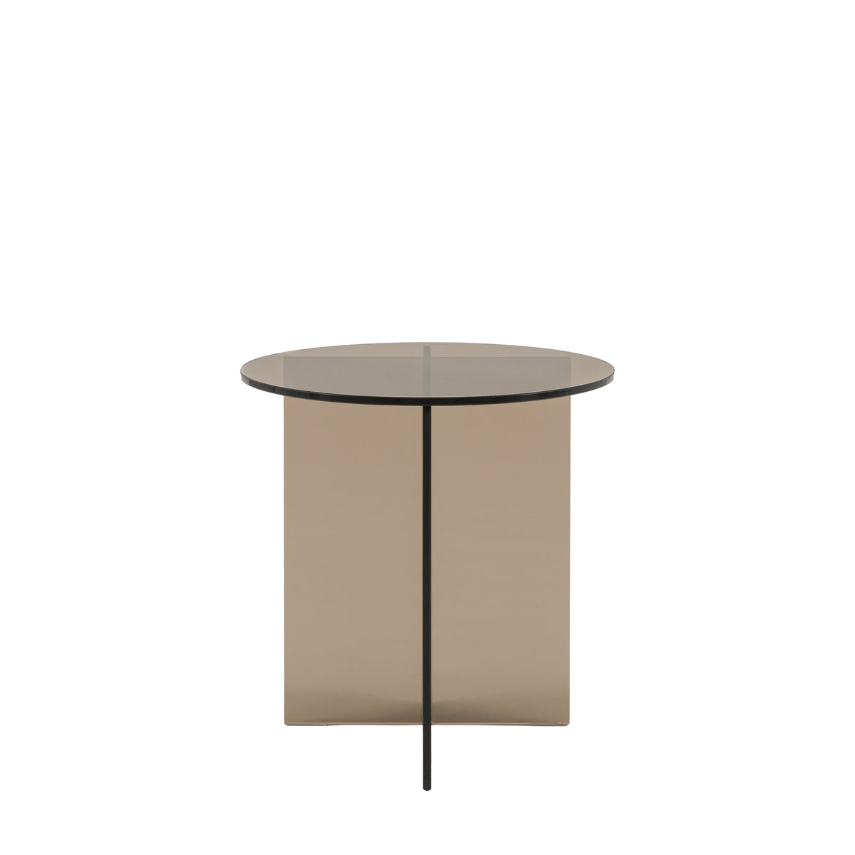 Parioli Glass Side Table Charcoal