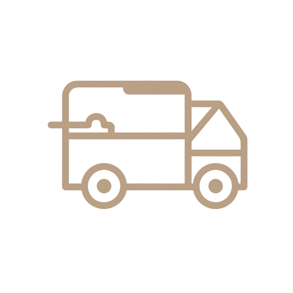 Icon of a truck on a beige background