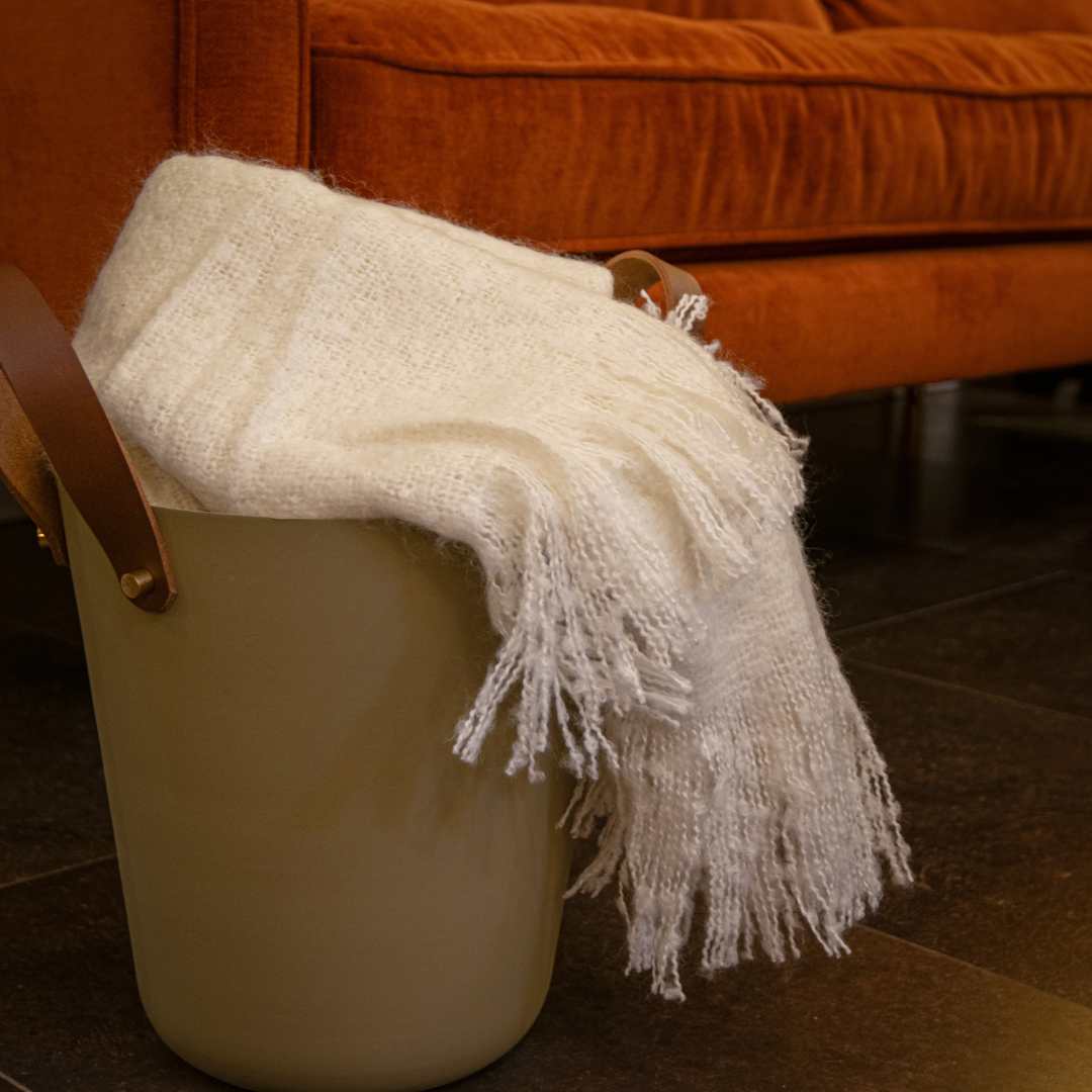 Sophia Faux Mohair Throw- Ivory