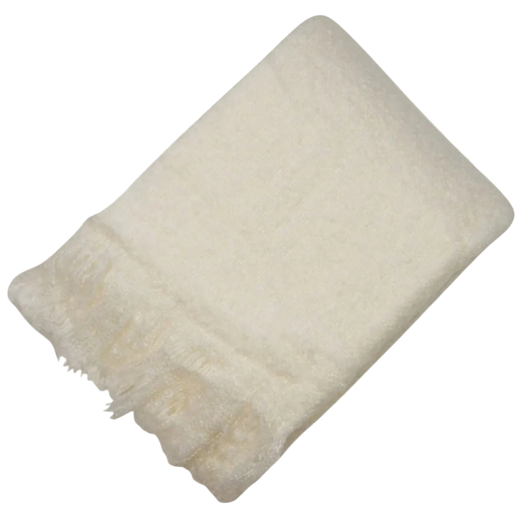 Sophia Faux Mohair Throw- Ivory