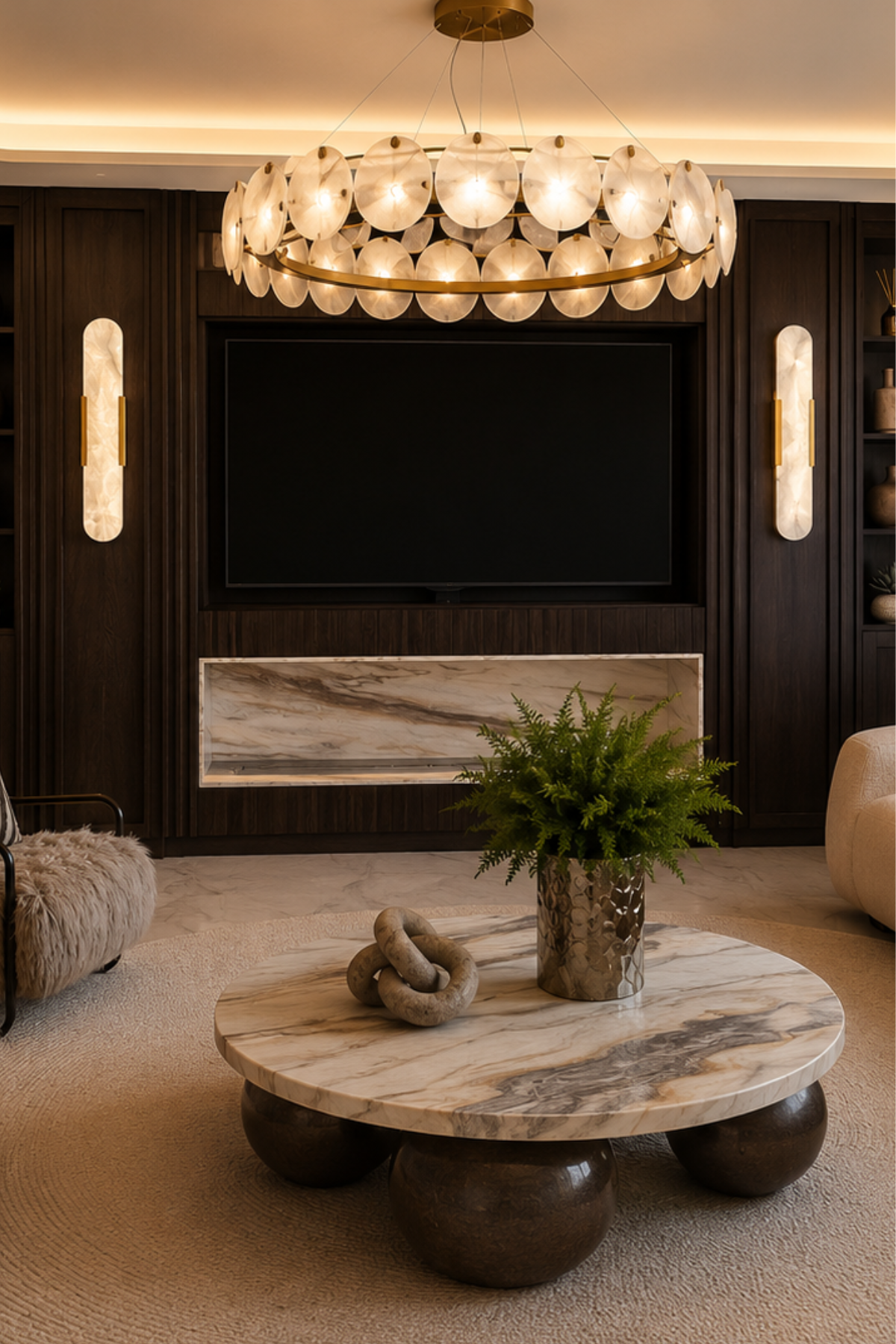 A bespoke marble table commissioned for a Conpanna interior