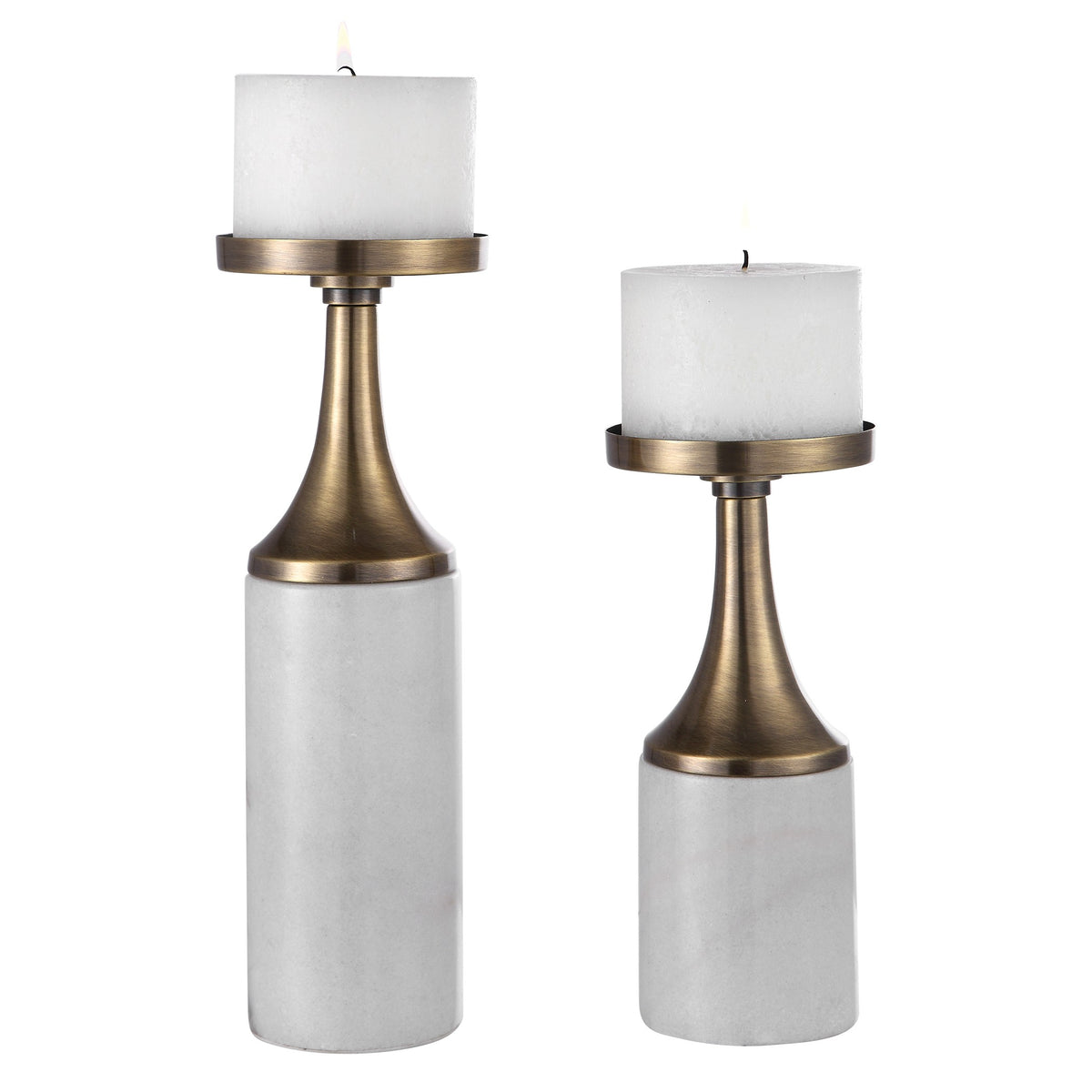 Castiel Marble Candleholders – Set of 2