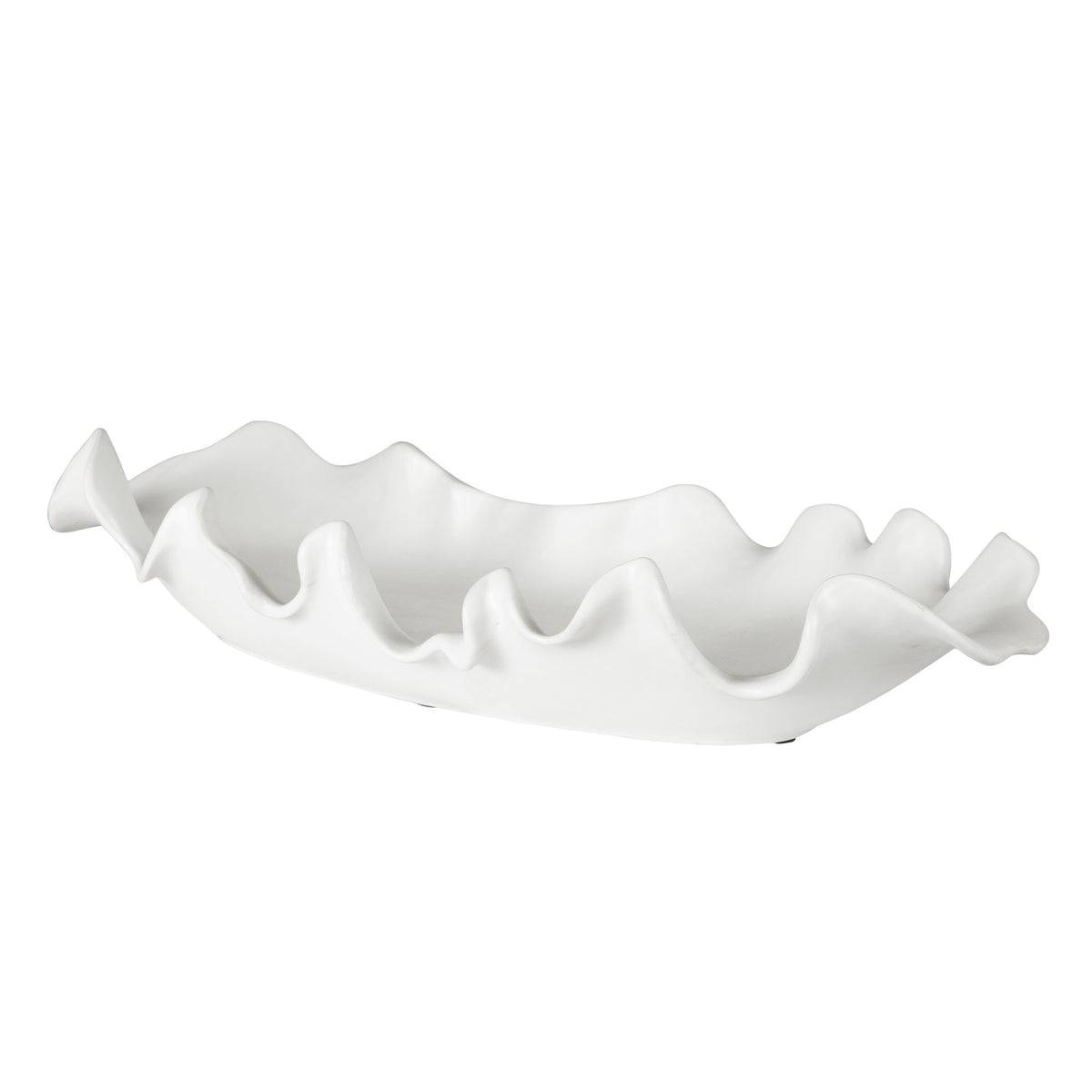 Ruffled Feathers Modern Indoor-Outdoor White Bowl
