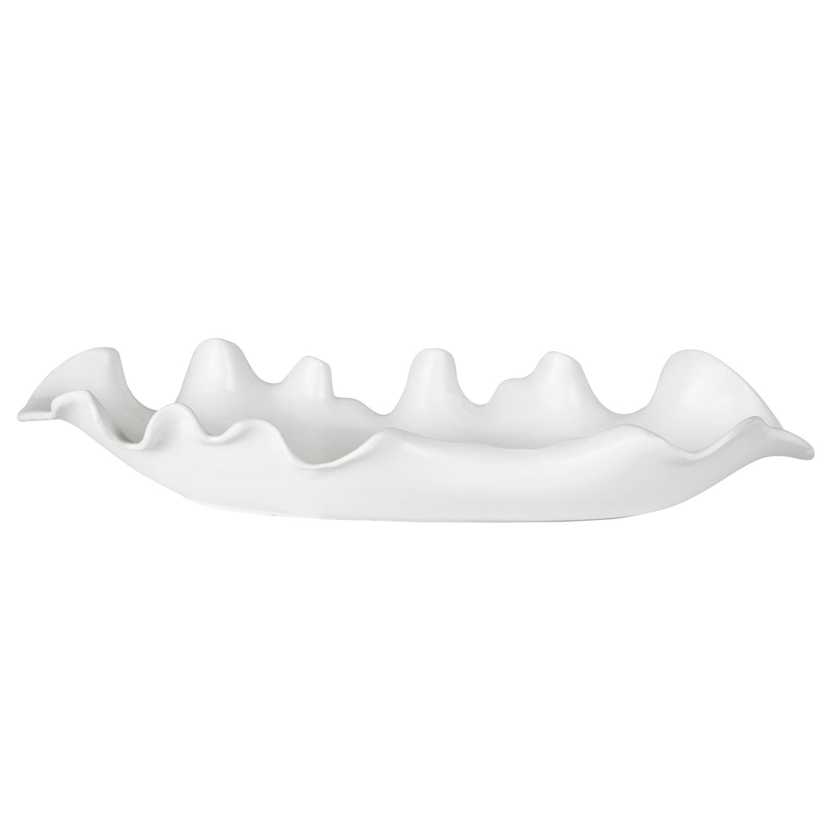 Ruffled Feathers Modern Indoor-Outdoor White Bowl