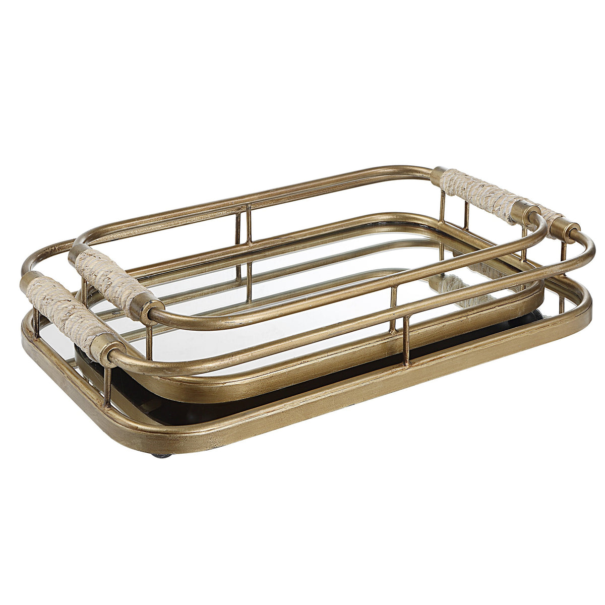 Rosea Brushed Gold Trays – Set of 2