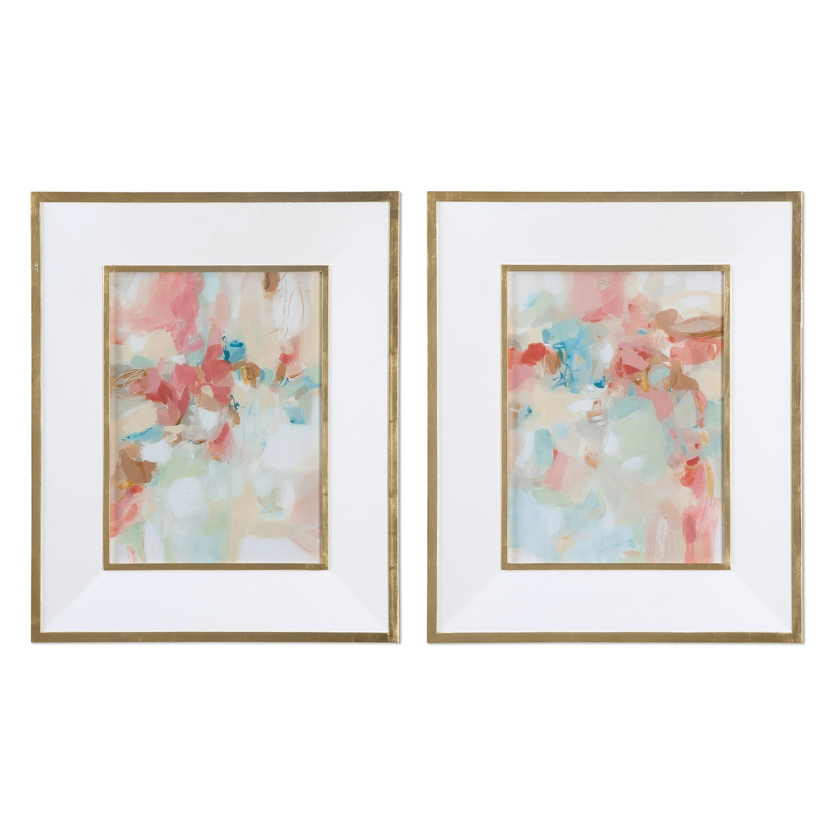 A Touch of Blush and Rosewood Fences Art – Set of 2