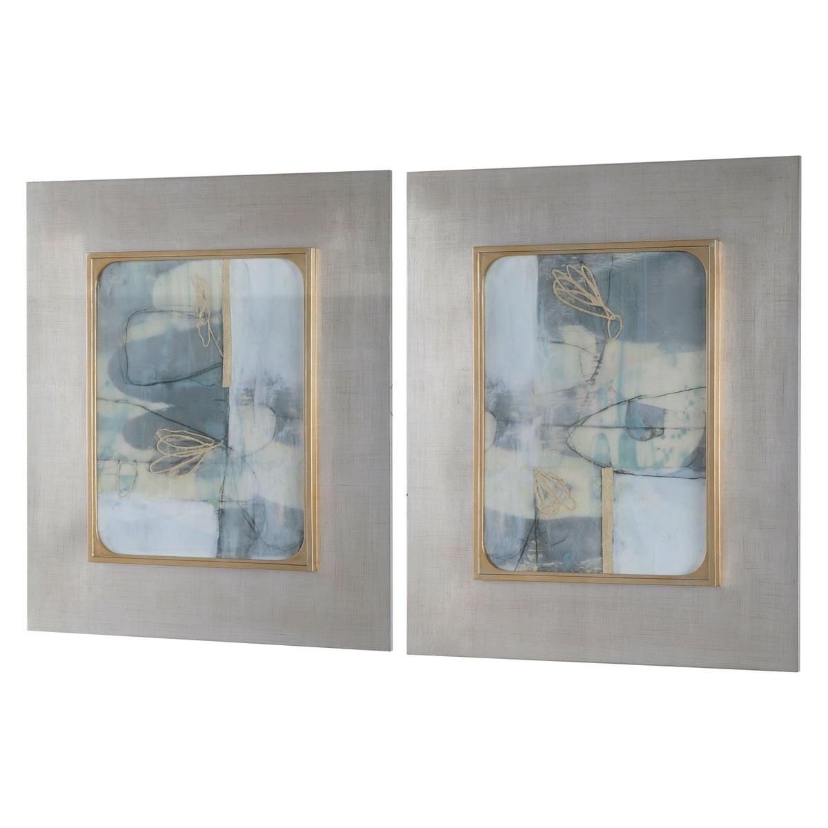 Gilded Whimsy Abstract Prints – Set of 2
