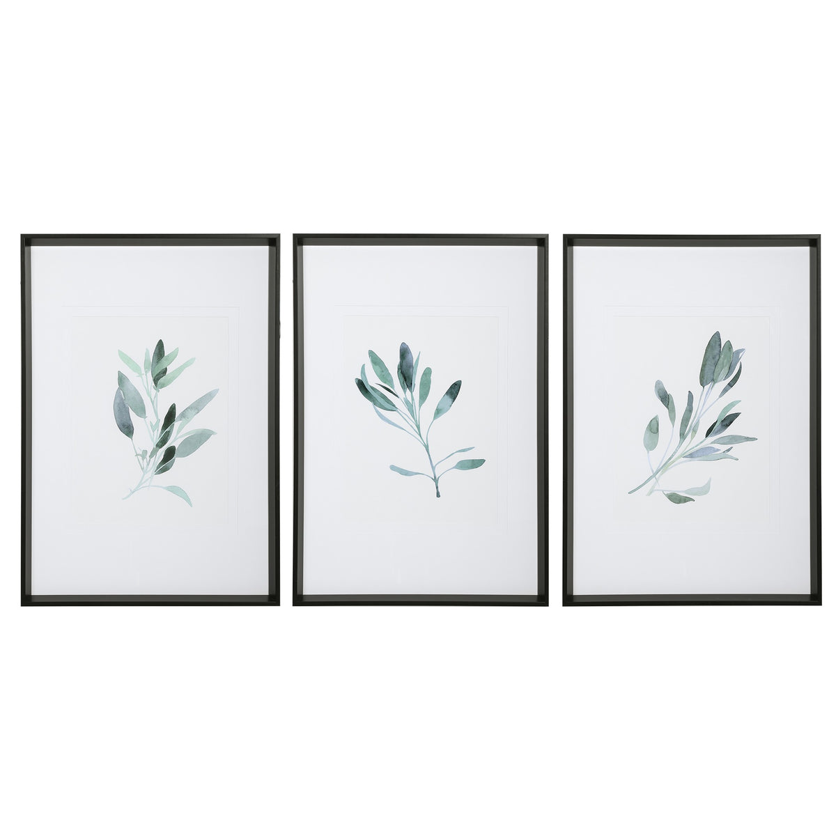 Simple Sage Watercolour Prints – Set of 3