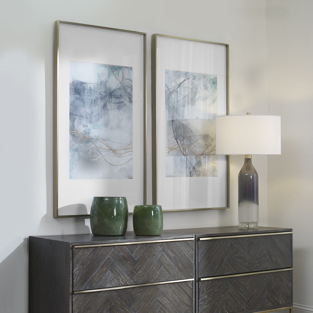 Undulating Oro Abstract Prints – Set of 2