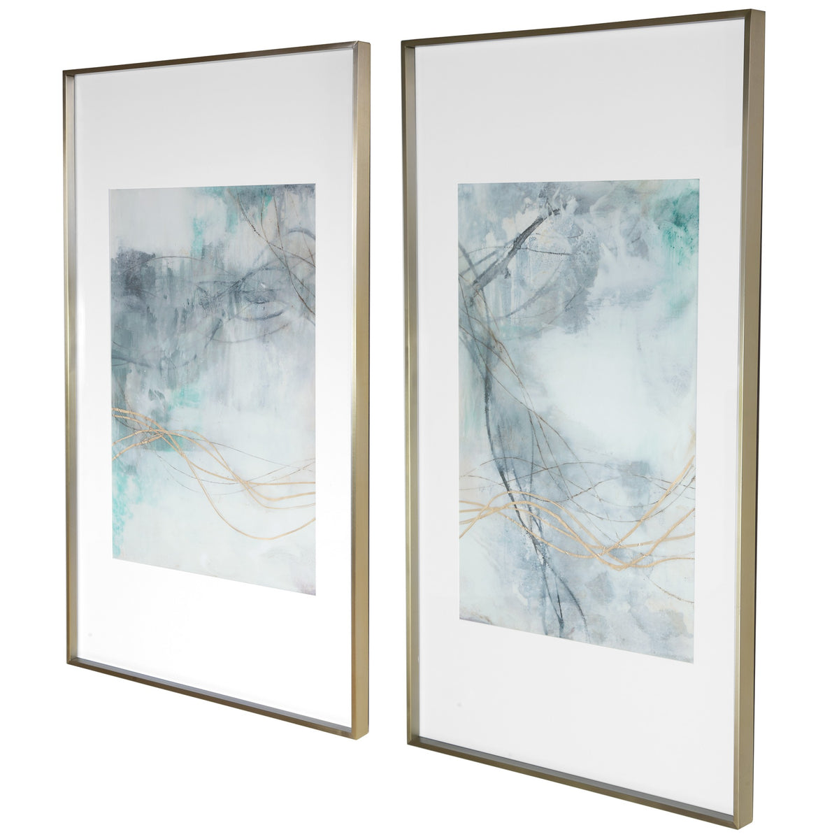 Undulating Oro Abstract Prints – Set of 2