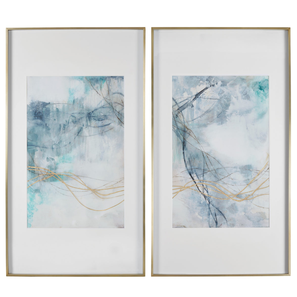 Undulating Oro Abstract Prints – Set of 2