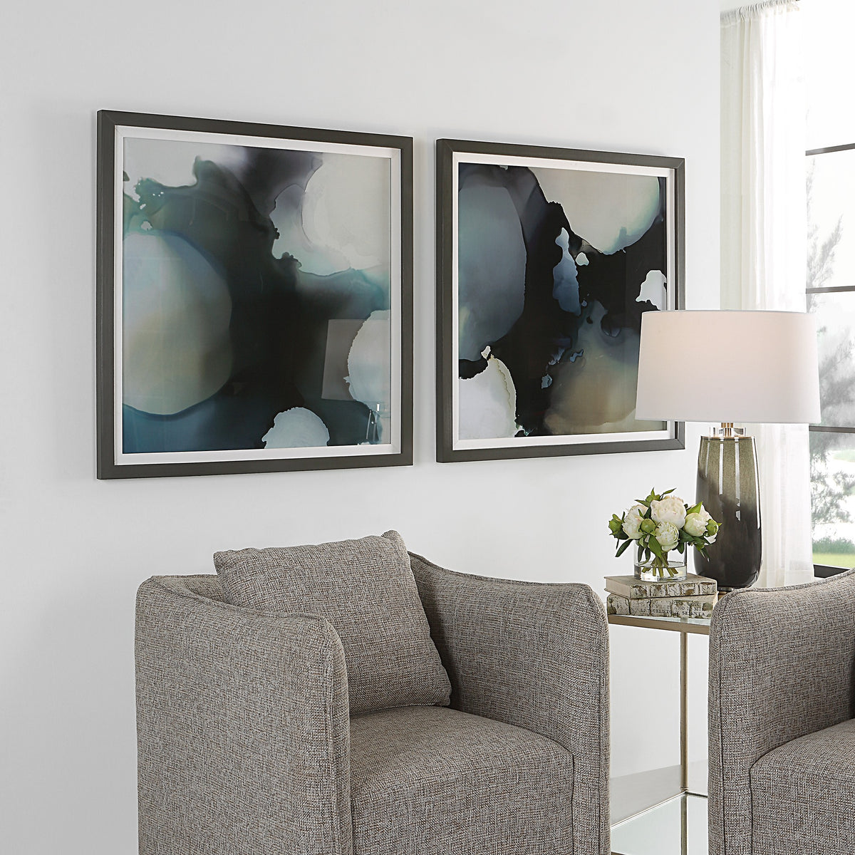 Telescopic Abstract Framed Prints – Set of 2