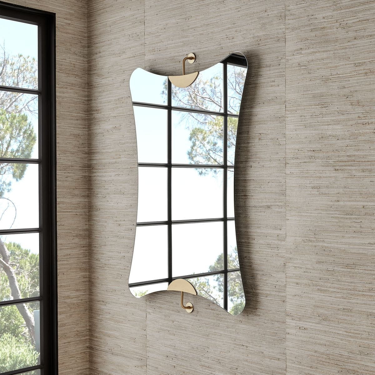 Ahead of the Curve Mirror – Brass, Medium
