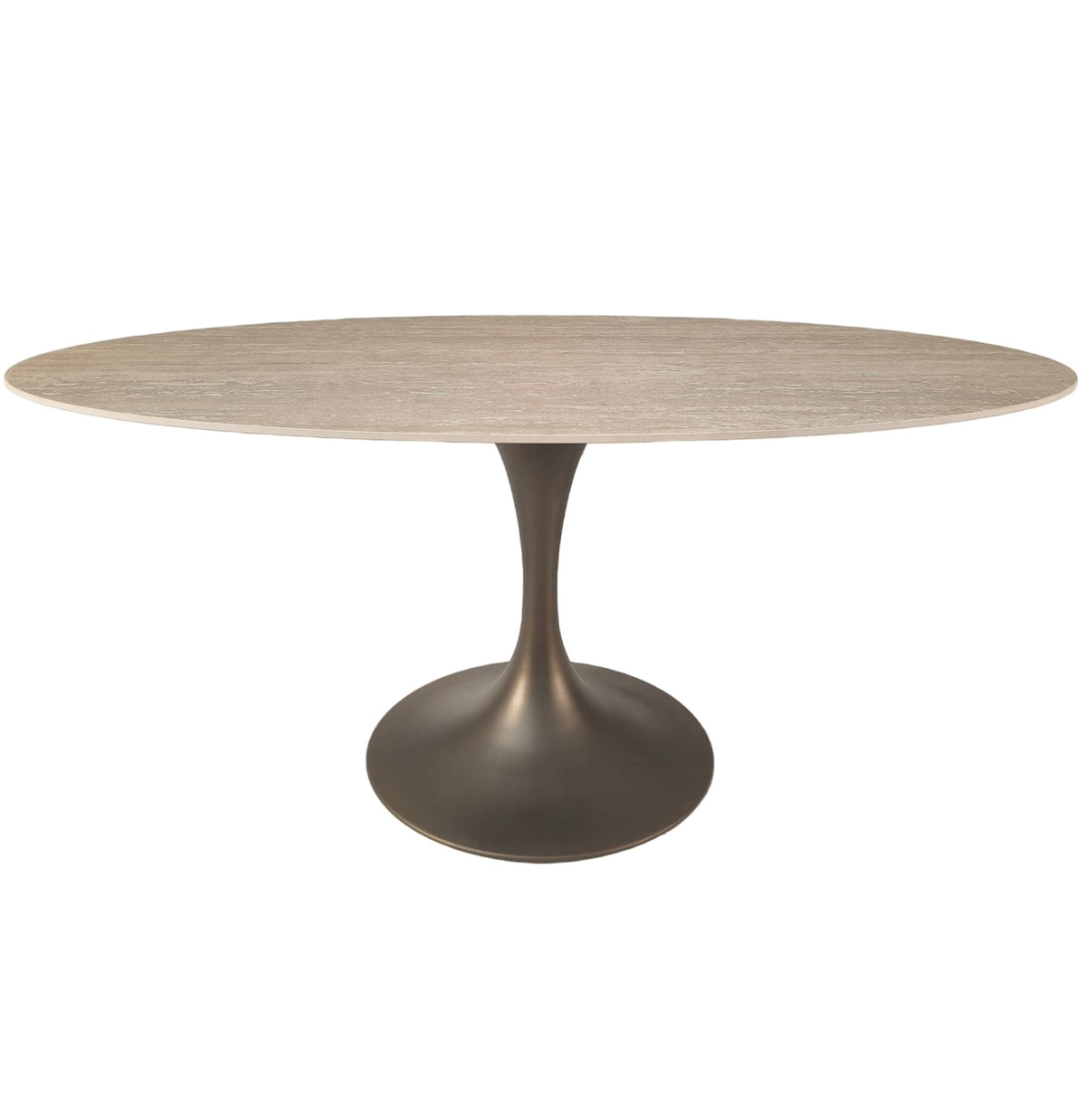 Sutton Oval Dining Table – Travertine Ceramic