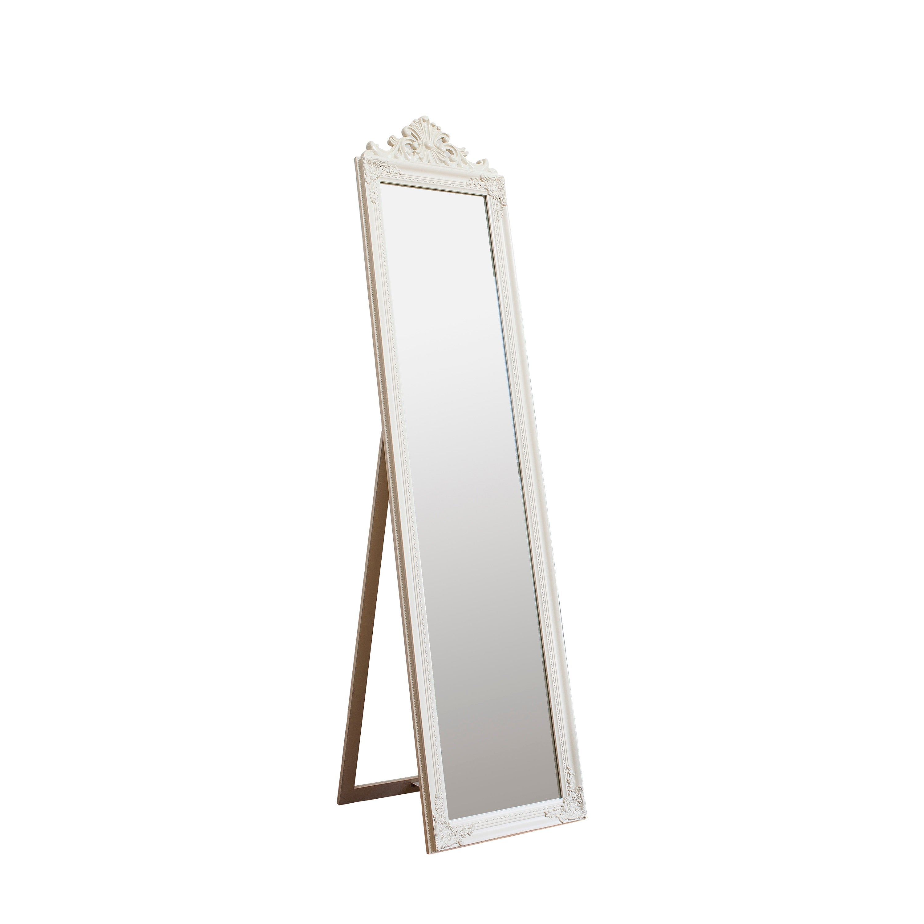 Lambeth Wood Cheval Mirror White 1790x455mm