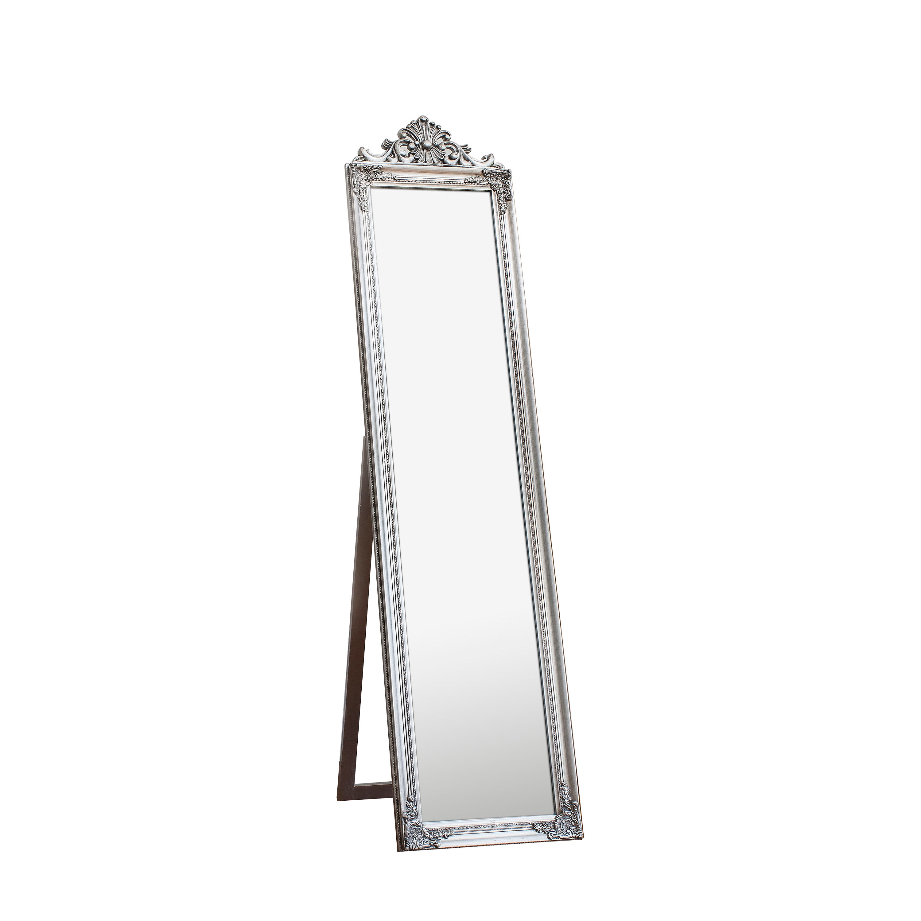 Lambeth Wood Cheval Mirror Silver 1790x455mm