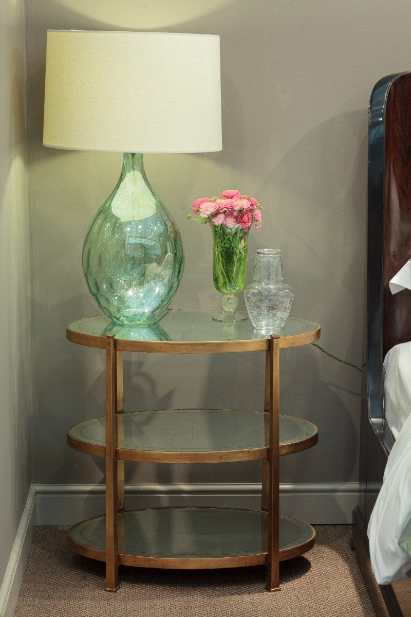 Small Oval Side Table Contemporary Three-Tier – Gilded