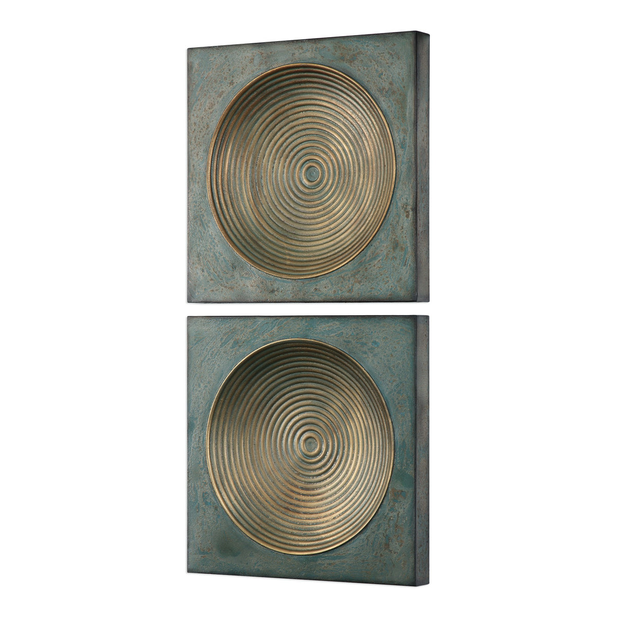Sybil Antique Gold Squares – Set of 2
