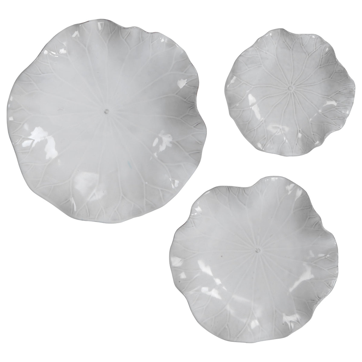 Abella Ceramic Wall-Mounted Bowls – White, Set of 3