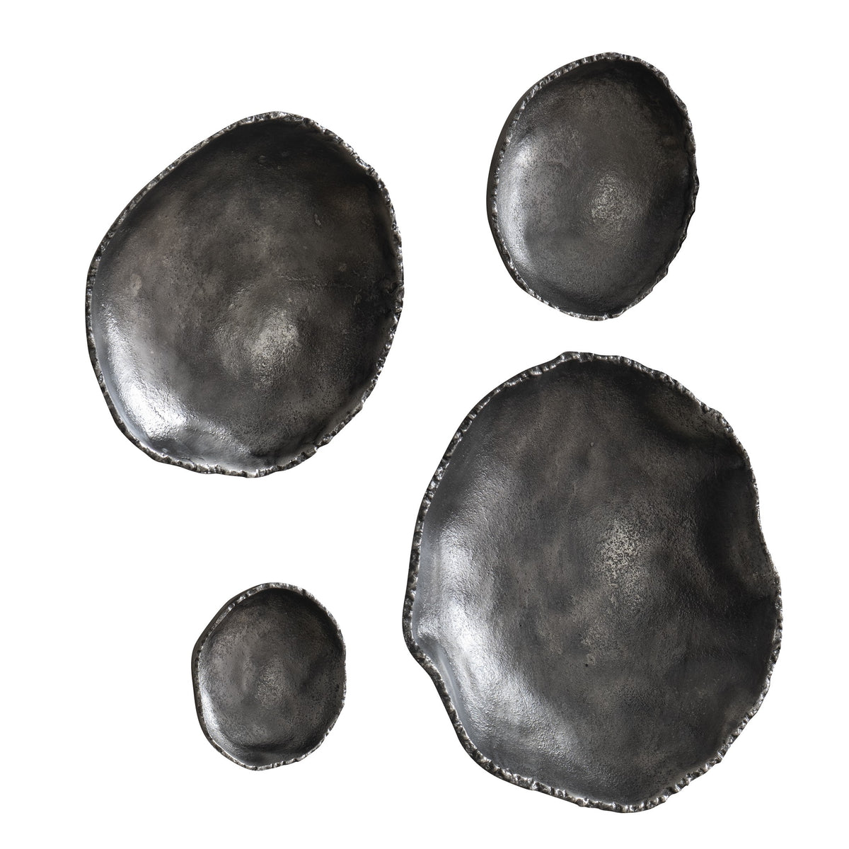 Lucky Coins Wall Bowls – Antiqued Nickel, Set of 4