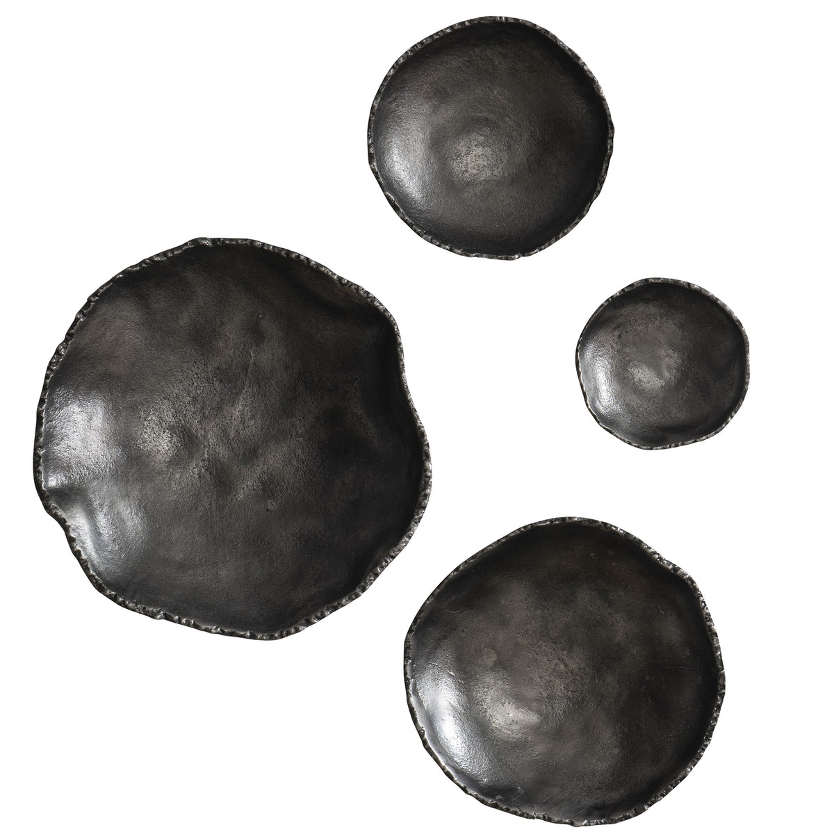 Lucky Coins Wall Bowls – Antiqued Nickel, Set of 4