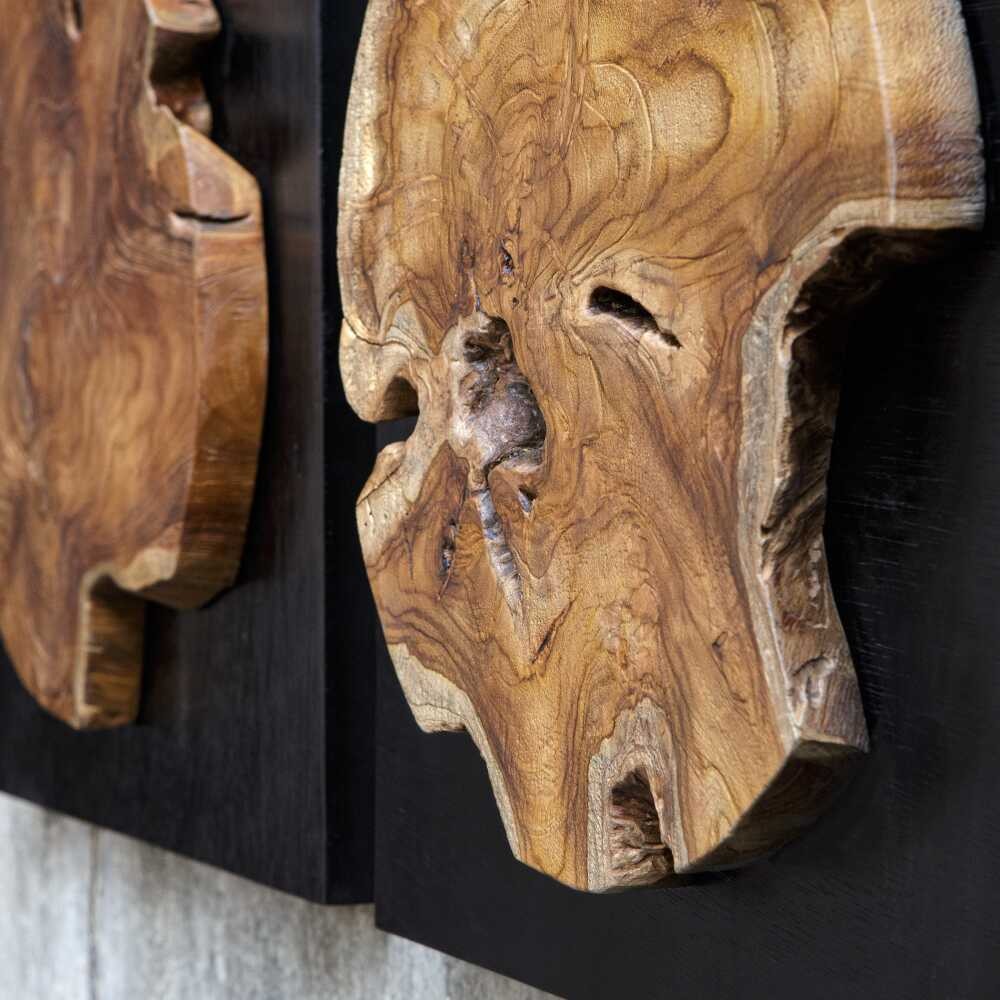 Kolini Teak Wood Wall Decor – Set of 3