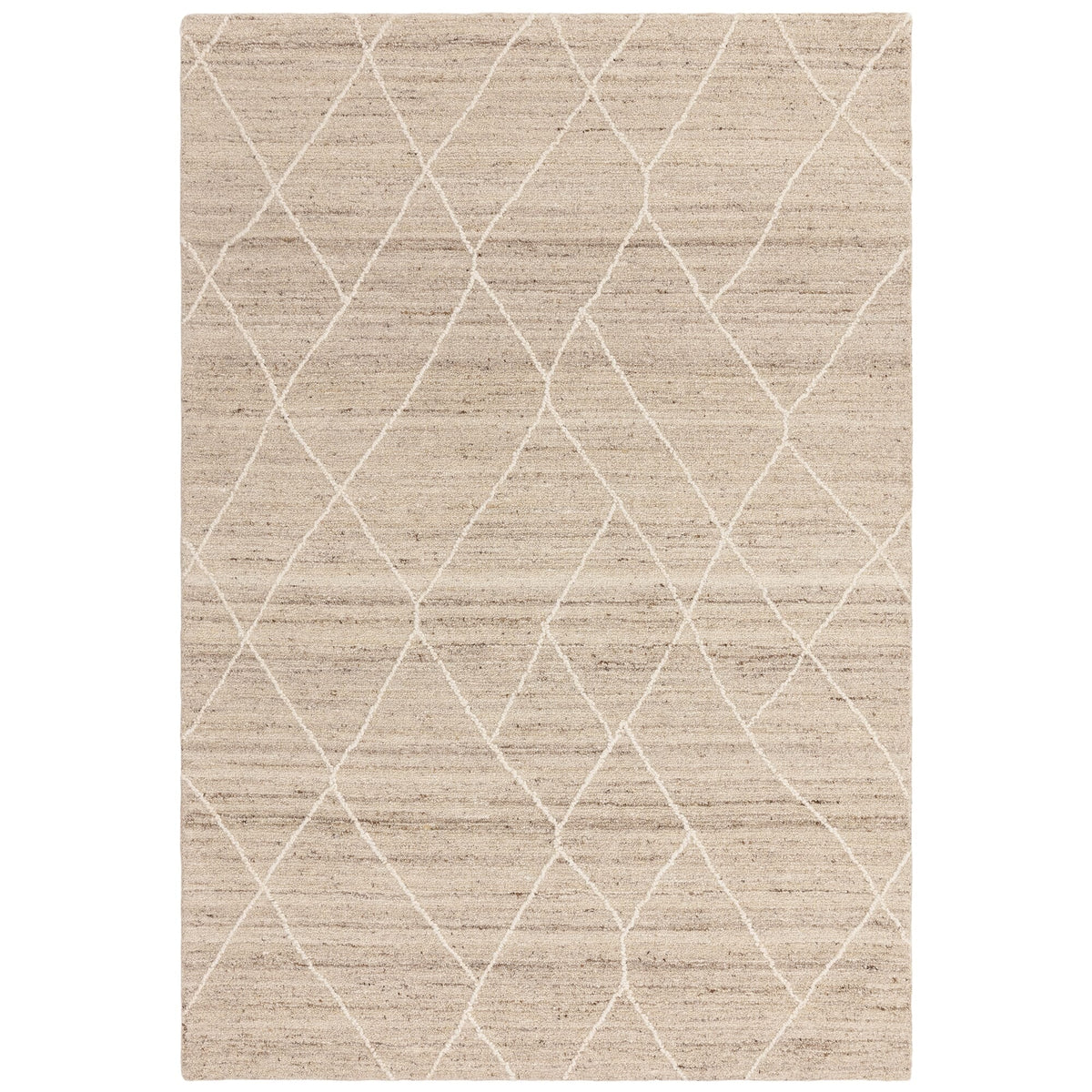 Noah Natural wool rug shown on a white background, full view