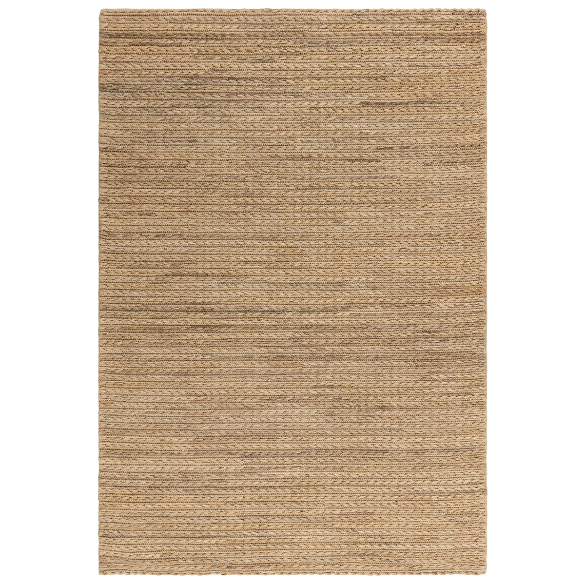 Oakley Straw hand-braided natural jute rug on a plain background