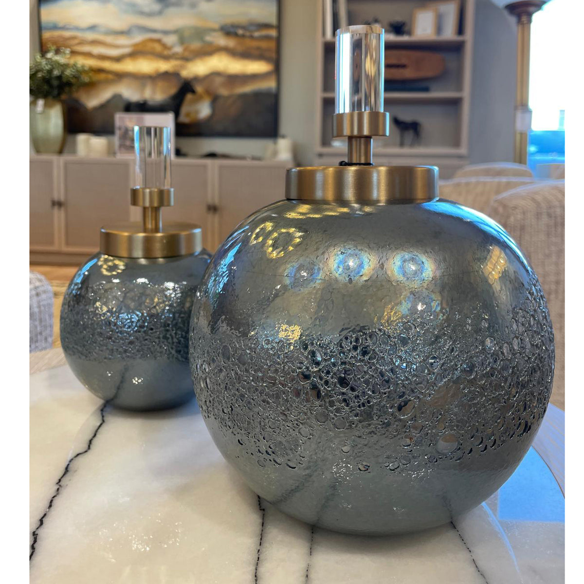 Cessair Art Glass Bottles – Set of 2