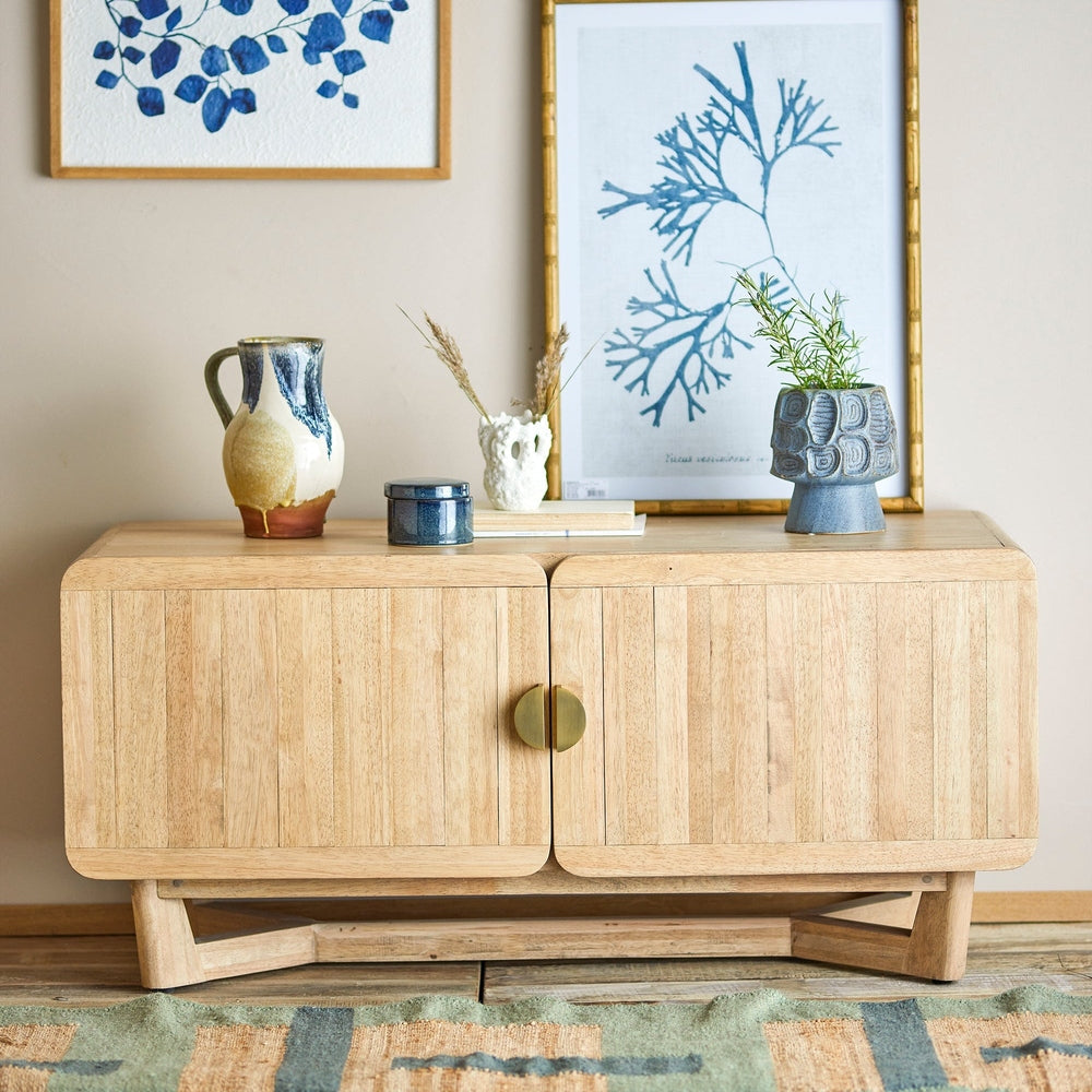 Serrone Cabinet - Natural Rubberwood