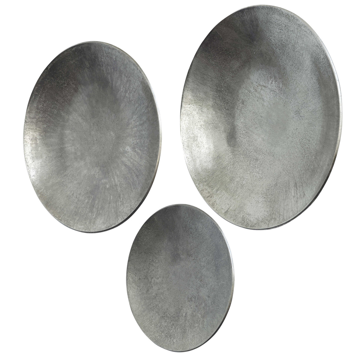 Aitana Wall-Mounted Bowls – Silver, Set of 3