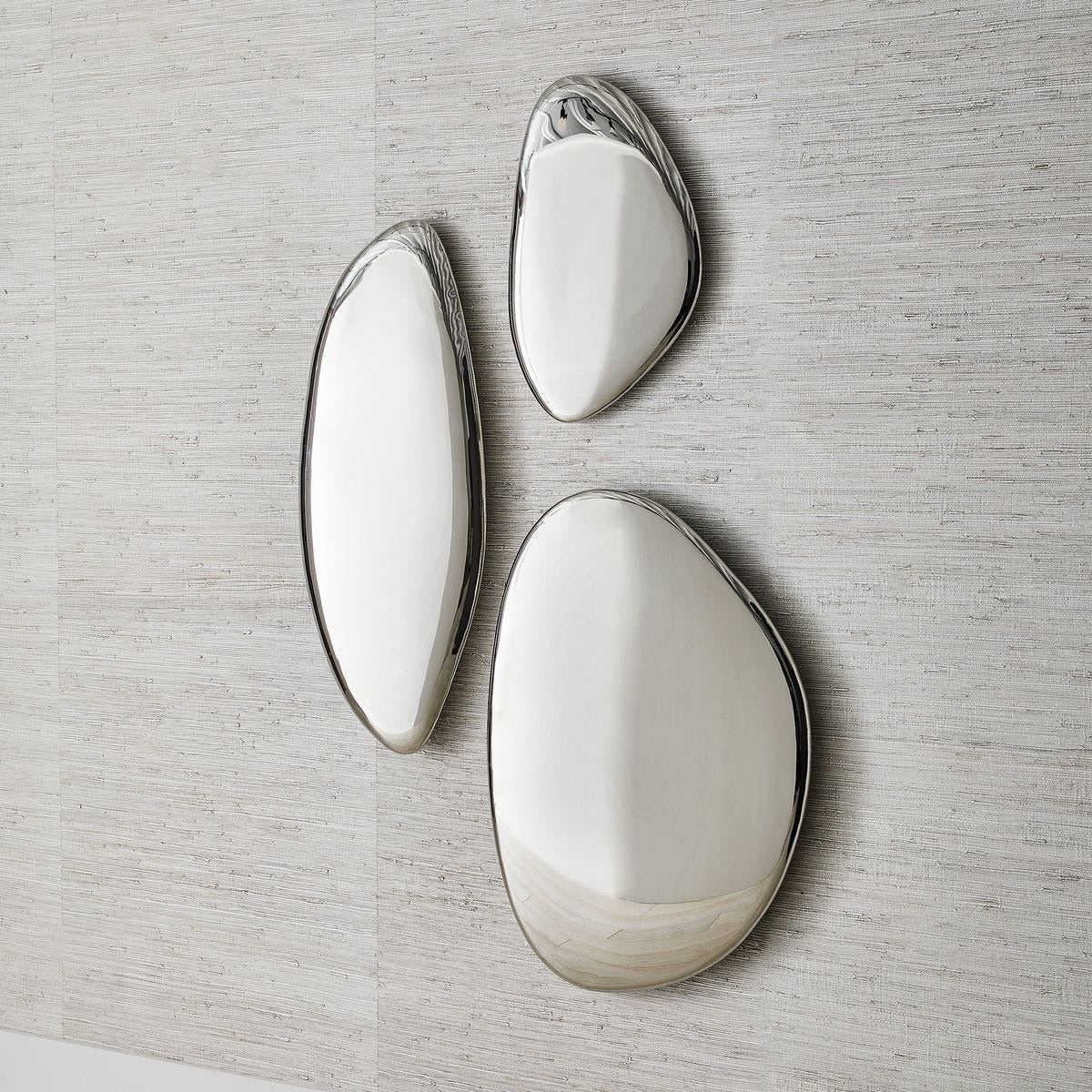 Jelly Bean Wall Sculpture – Medium Silver