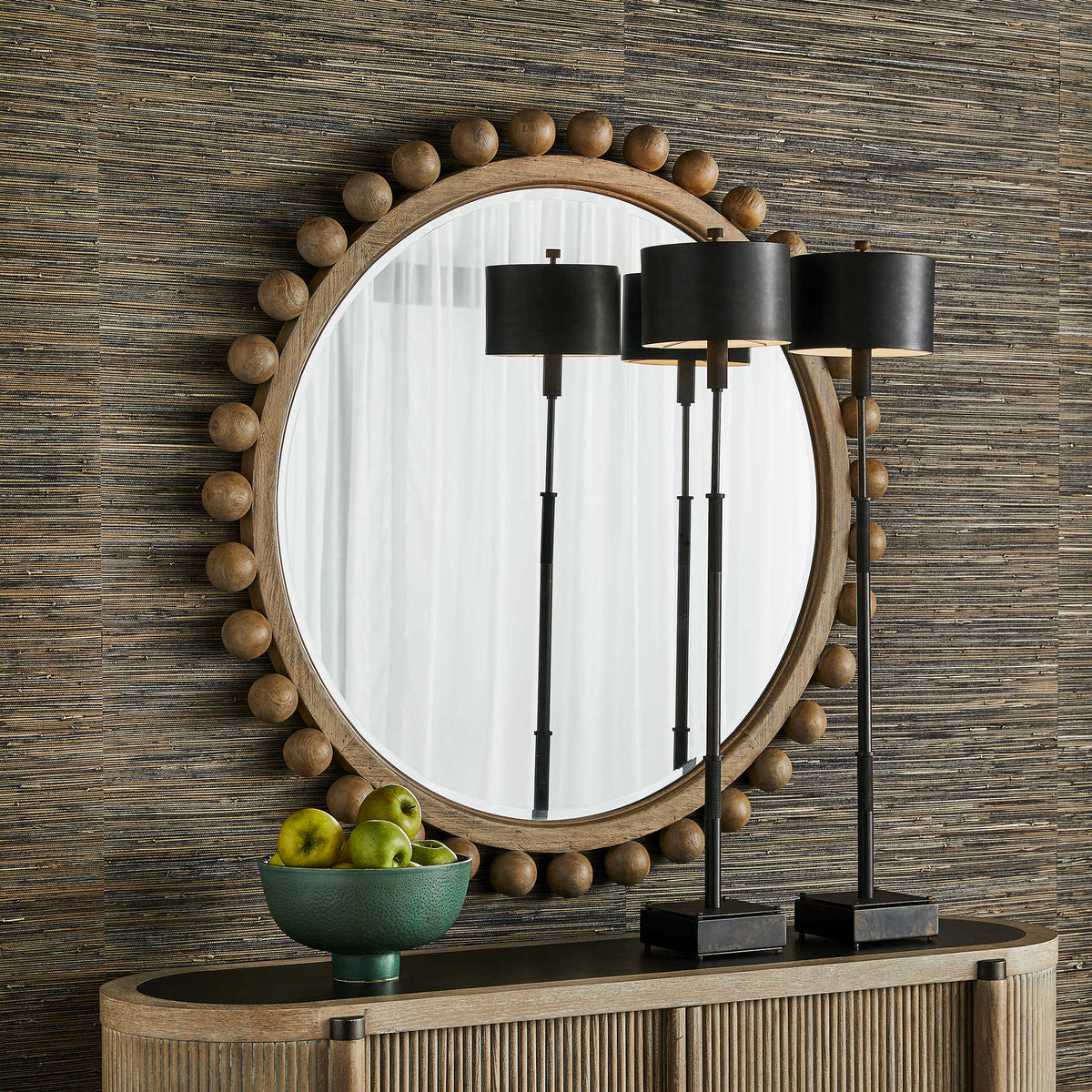 Brianza Round Mirror – Natural 127cm