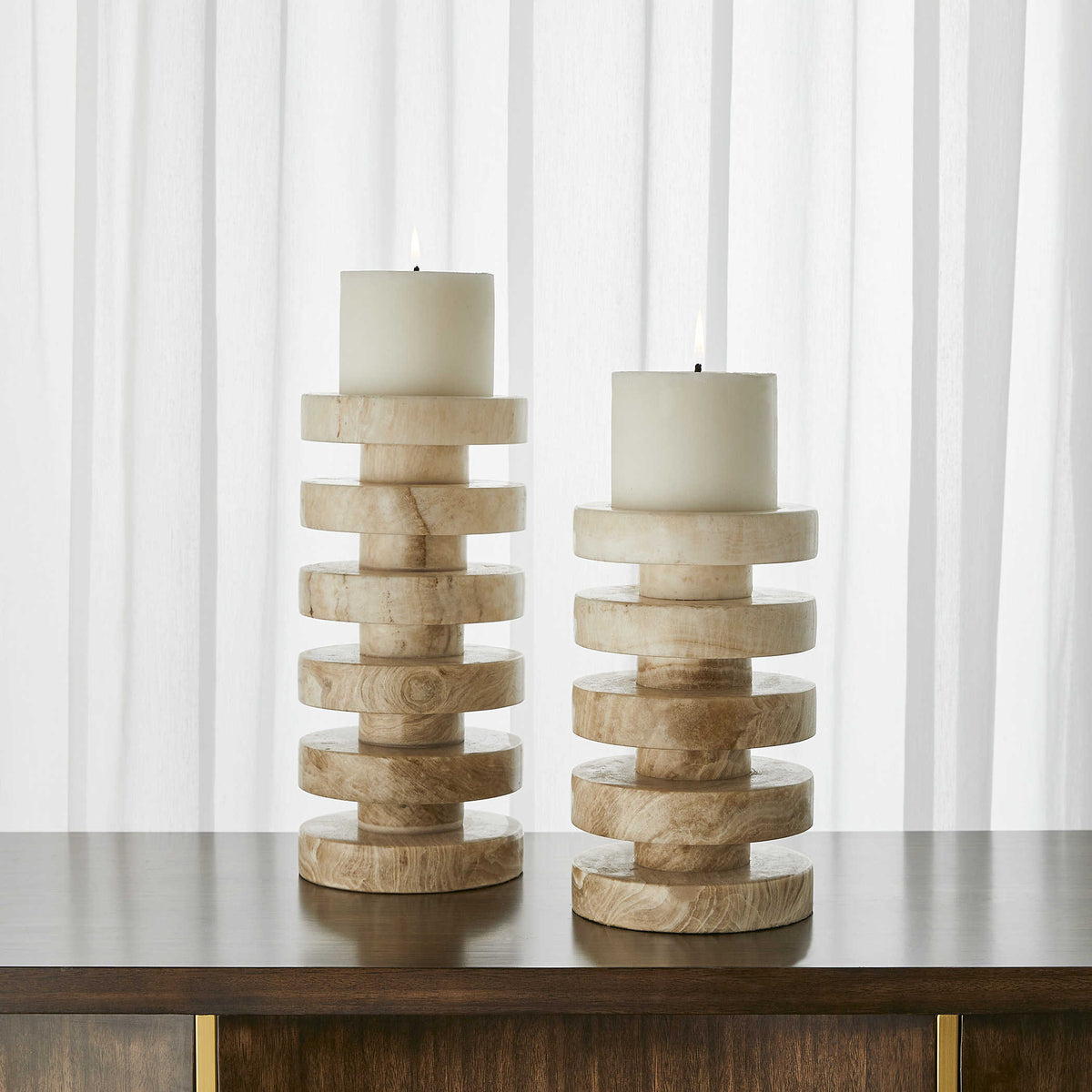 Emora Pillar Candleholders – Set of 2