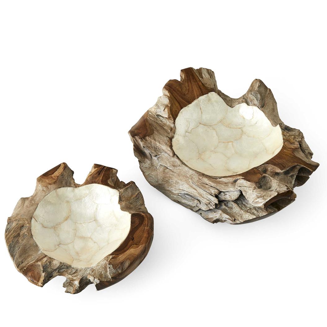 Pearl Basin Wooden Bowls – Set of 2