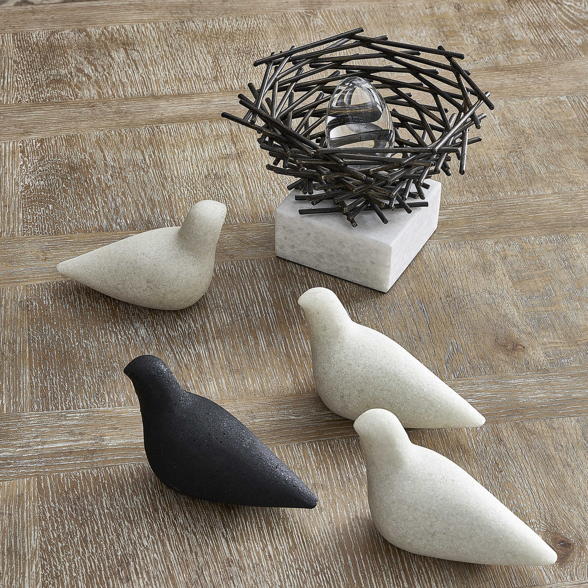 Flock Bird Sculpture, Set of 4