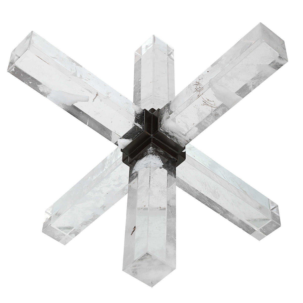 Double Cross Sculpture – Faux Quartz Crystal