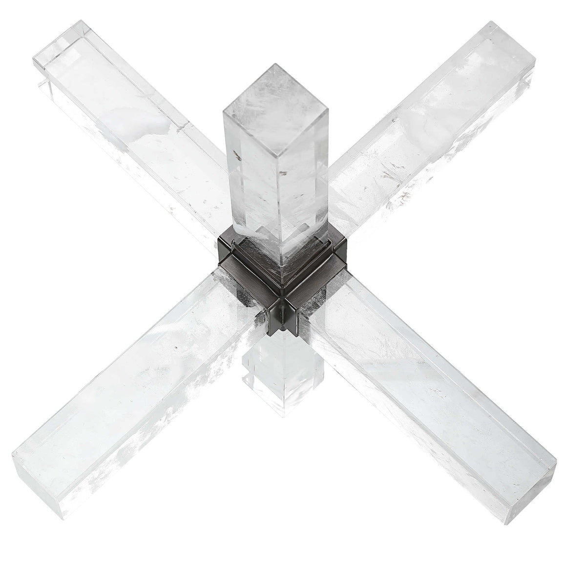 Double Cross Sculpture – Faux Quartz Crystal