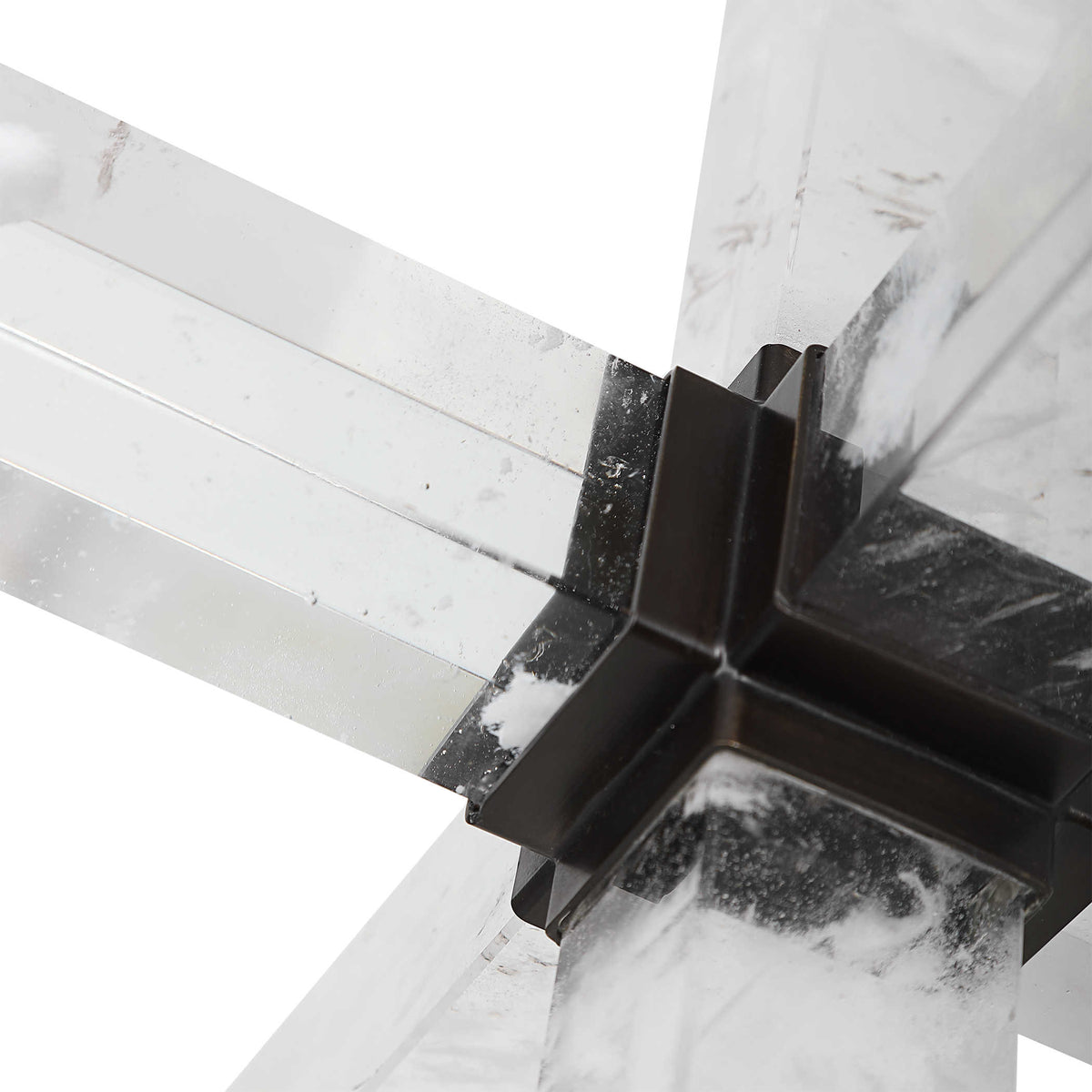 Double Cross Sculpture – Faux Quartz Crystal