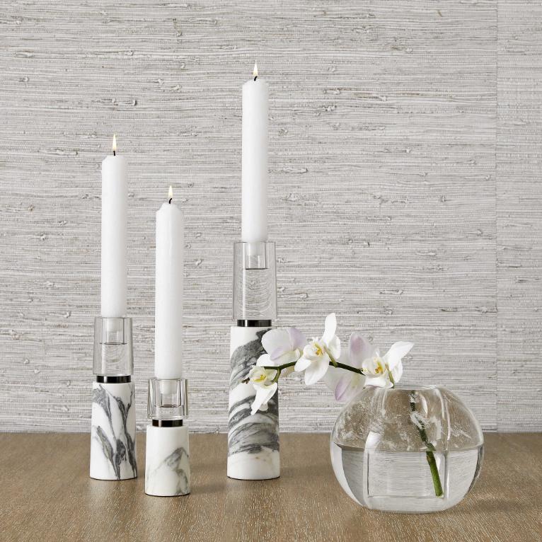 Optic Candleholders – Marble, Set of 3