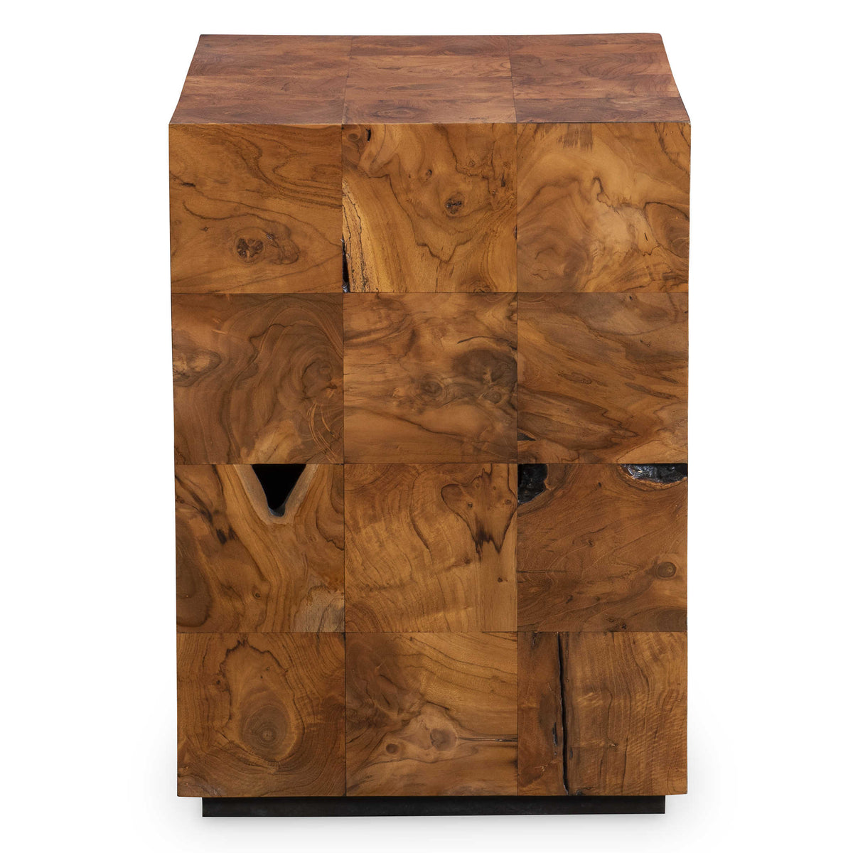 Teak Tac Toe End Table – Caramel