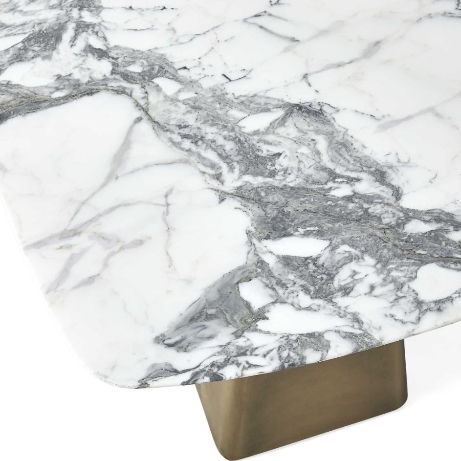 Equilateral Side Table – Arabescato and Brass