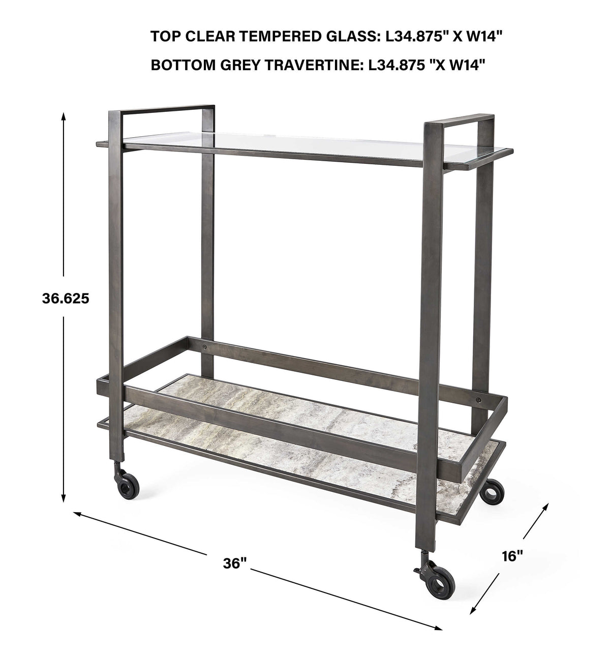 Roll Along Bar Cart – Bronze