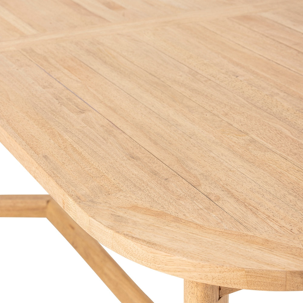 Serrone Oval Dining Table - Natural Rubberwood