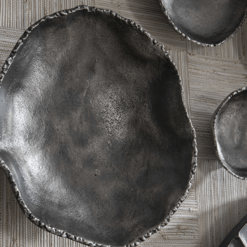Lucky Coins Wall Bowls – Antiqued Nickel, Set of 4