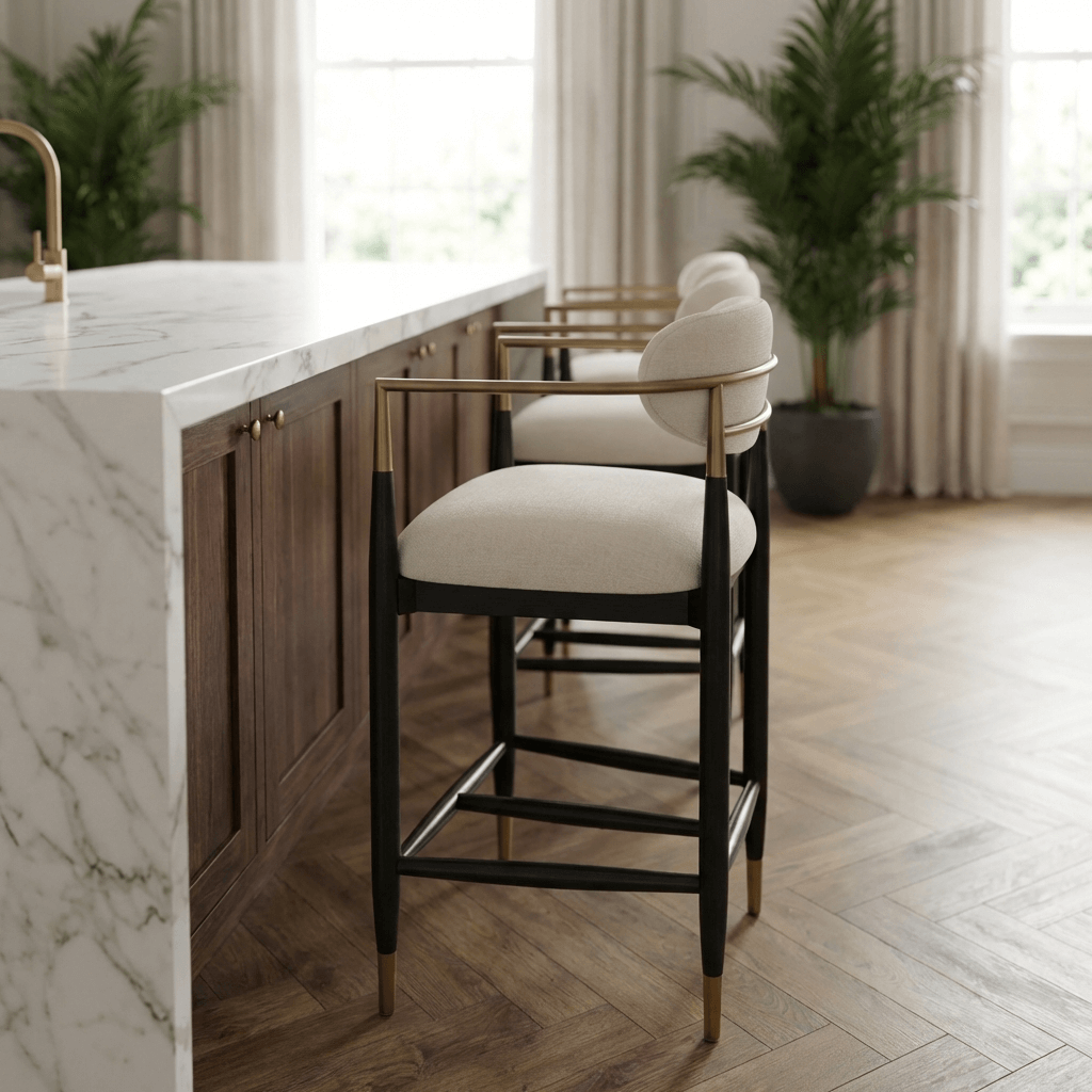 Soho Counter Stool – Ebony and Brass