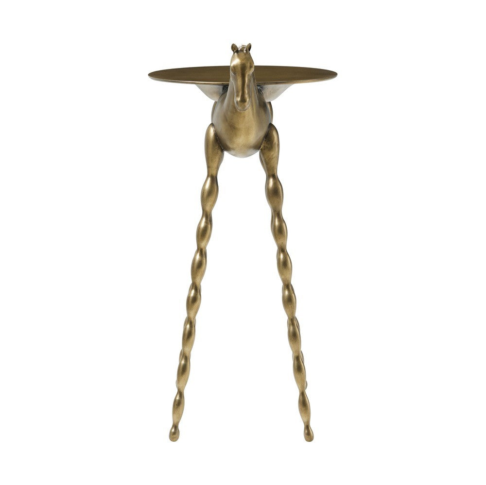 Troy Drinks Table – Brass Finish