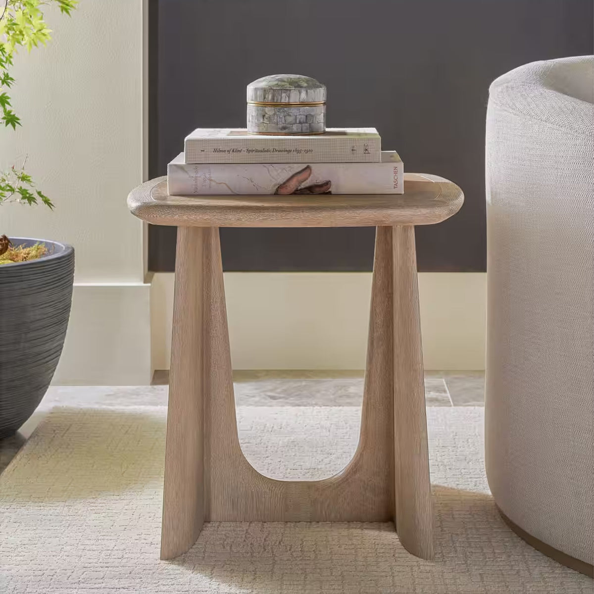 Repose Square Side Table – Grey Oak