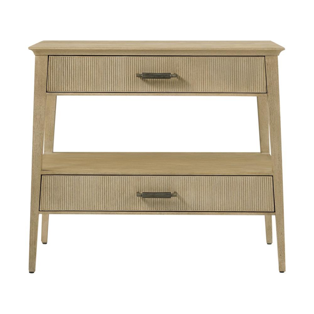 Balboa Wooden Bedside Table – Coastal Grey
