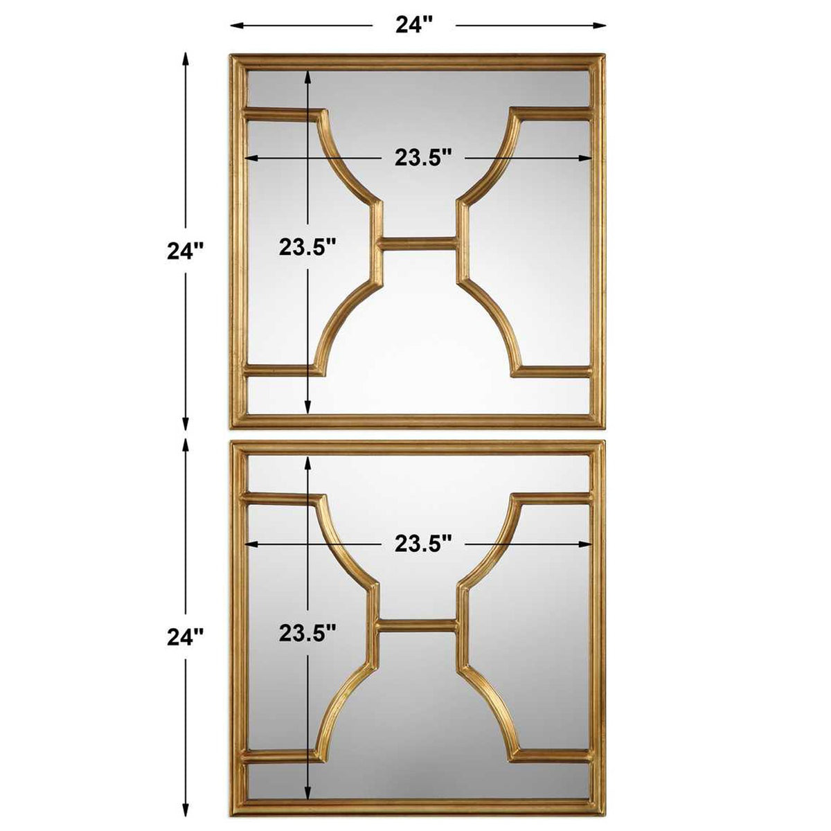 Misa Square Mirrors in Gold – Set of 2
